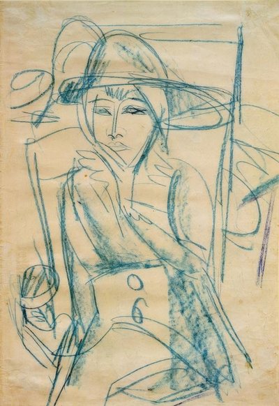 Portrait of a Lady (Gerda with Hat) by Ernst Ludwig Kirchner